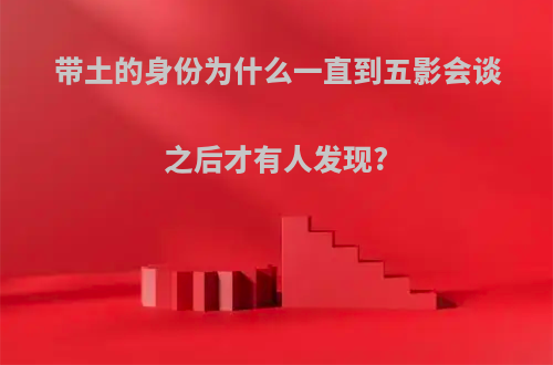 带土的身份为什么一直到五影会谈之后才有人发现?(火影忍者:带土现身五影会谈)