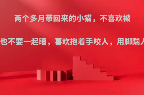 两个多月带回来的小猫，不喜欢被摸被抱，晚上睡觉也不要一起睡，喜欢抱着手咬人，用脚踹人，怎么才能养熟?