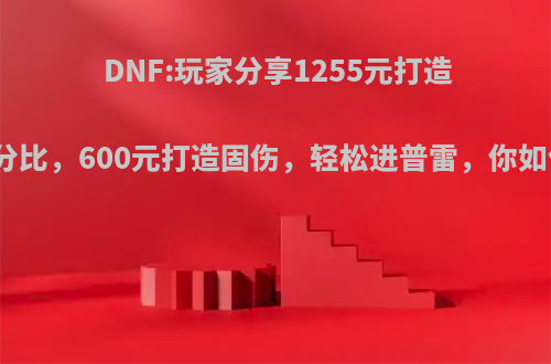 DNF:玩家分享1255元打造物理百分比，600元打造固伤，轻松进普雷，你如何评价?