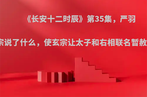 《长安十二时辰》第35集，严羽幻和玄宗说了什么，使玄宗让太子和右相联名暂赦张小敬?