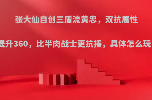 张大仙自创三盾流黄忠，双抗属性提升360，比半肉战士更抗揍，具体怎么玩?