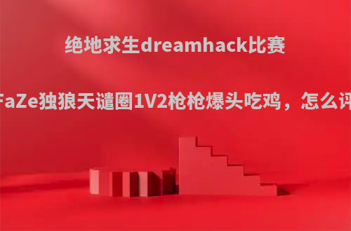 绝地求生dreamhack比赛，FaZe独狼天谴圈1V2枪枪爆头吃鸡，怎么评价?