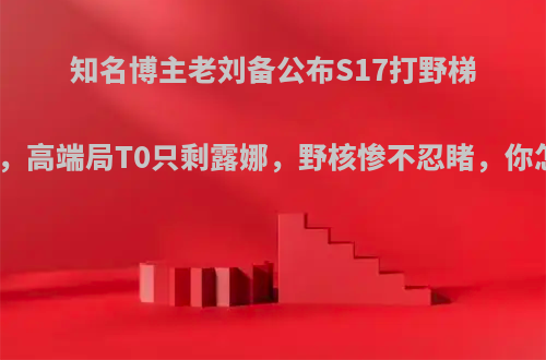 知名博主老刘备公布S17打野梯度排行，高端局T0只剩露娜，野核惨不忍睹，你怎么看?