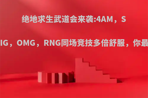 绝地求生武道会来袭:4AM，SMG，OIG，OMG，RNG同场竞技多倍舒服，你最看好谁?