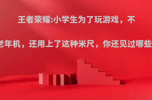 王者荣耀:小学生为了玩游戏，不仅偷用老年机，还用上了这种米尺，你还见过哪些奇葩的?